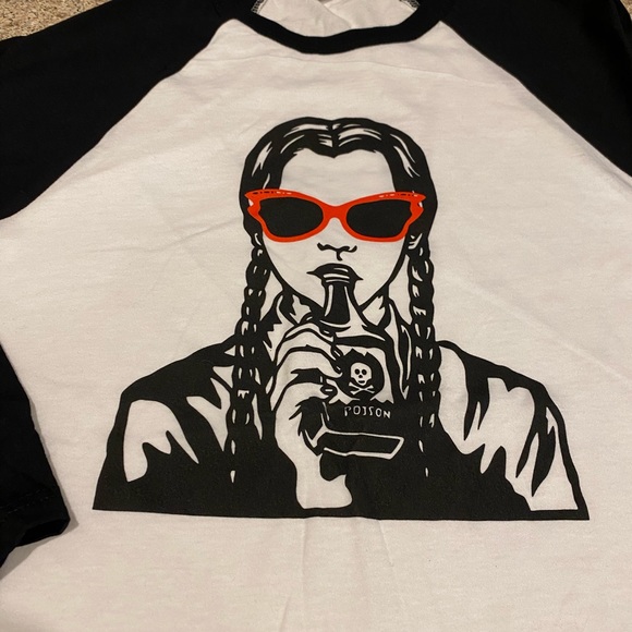 Wednesday Adams Poison Baseball Tee - Worn once - Picture 3 of 6